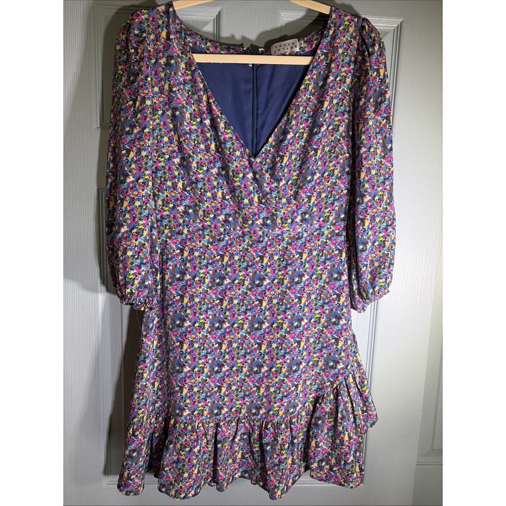 Tanya Taylor 100% Silk Floral Dress With Lining In Sz 2.